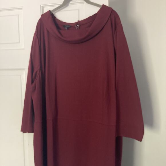 NWT Talbots Audrey Ponte Knit Burgundy Dress Stretch Plus size 24W - Picture 3 of 15